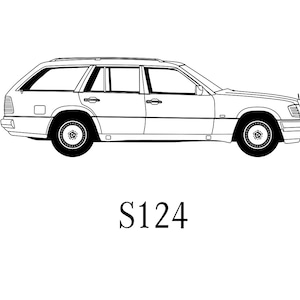 MERCEDES S124 Outline Vector - .SVG, .Pdf, .Png