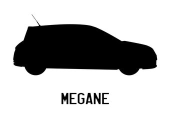 RENAULT MEGANE Car Silhouette Vector - .SVG, .Pdf, .Png