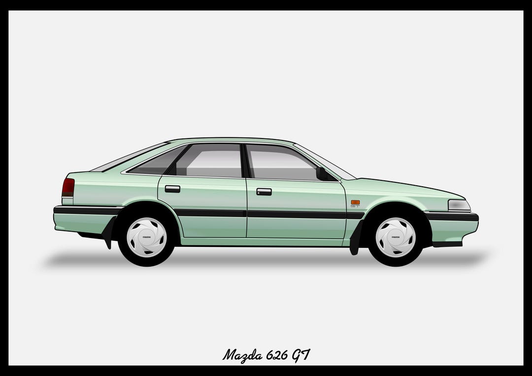MAZDA 626 - Colour Vector File Download - .PDF, .svg, .png - Etsy