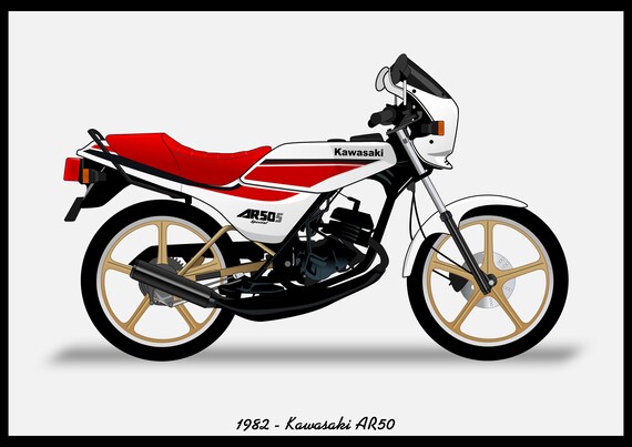 KAWASAKI AR50 - Colour Vector File Download - .PDF, .svg, .png - Etsy