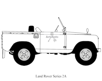 Land Rover Series 2A Outline Vector - .SVG, .PDF, .Png