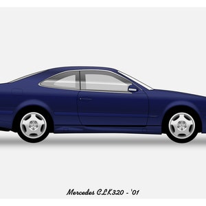 POSTER - Mercedes CLK Coupe Vector Art W208