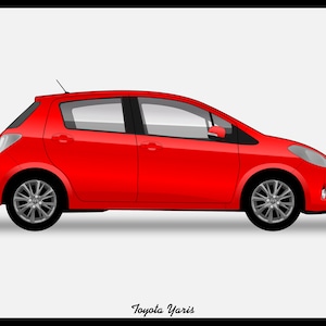 TOYOTA YARIS Mk3 - Colour Vector File Download - .PDF, .Svg, .Png