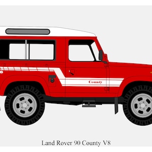 POSTER - Land Rover 90 County Vector Art