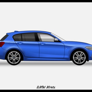 BMW M140i - 1 Series - Colour Vector File Download - .PDF, .Svg, .Png