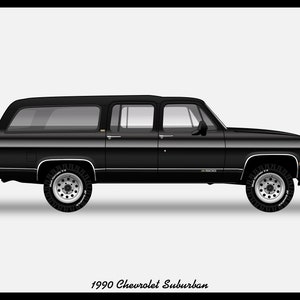 POSTER - CHEVROLET SUBURBAN 1990 Vector Art
