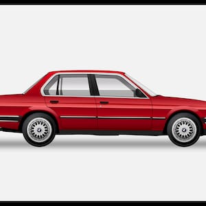 BMW E30 - 3 Series - Colour Vector File Download - .PDF, .Svg, .Png