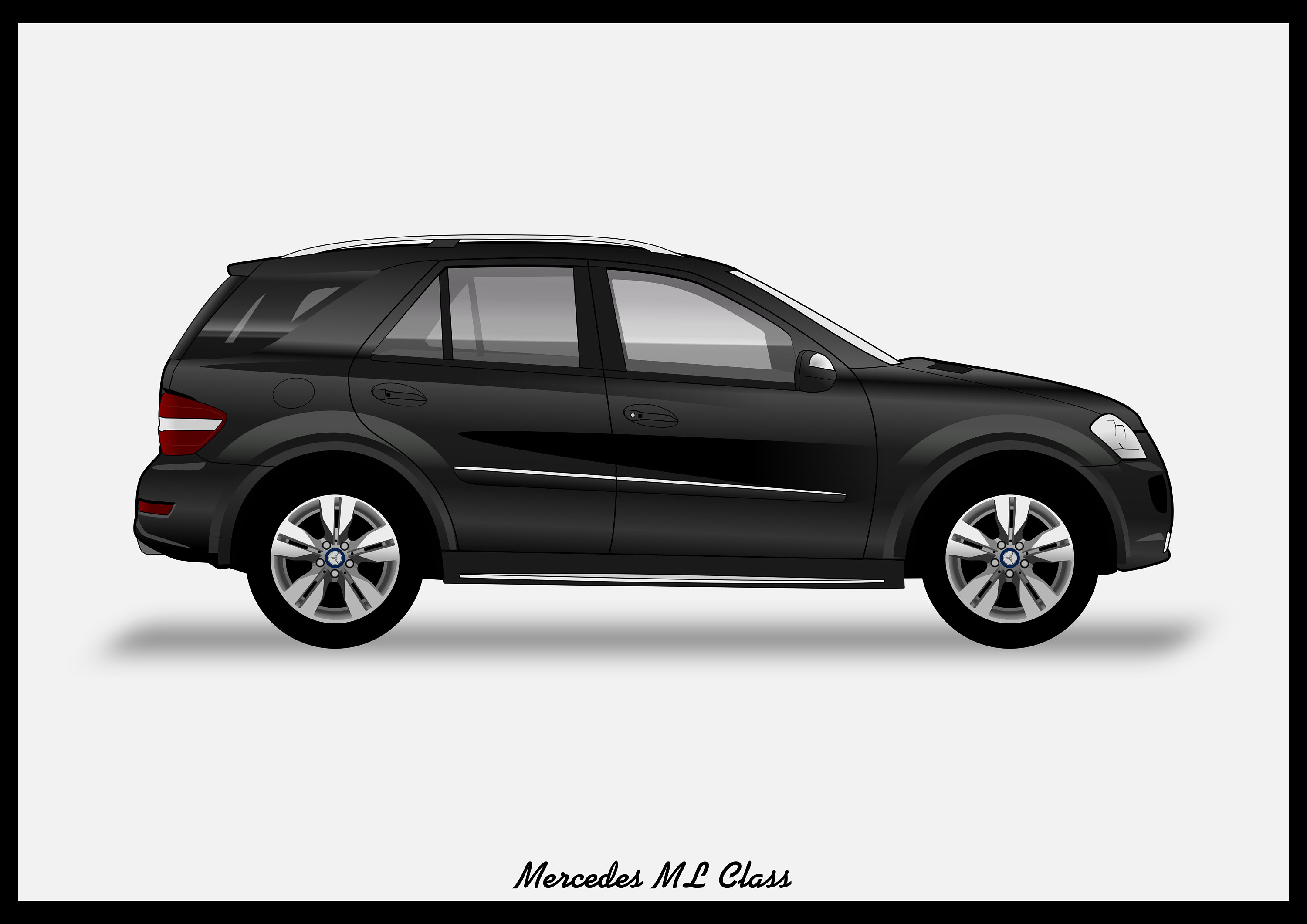 MERCEDES W164 Ml-class - Colour Vector File Download - .PDF, .svg