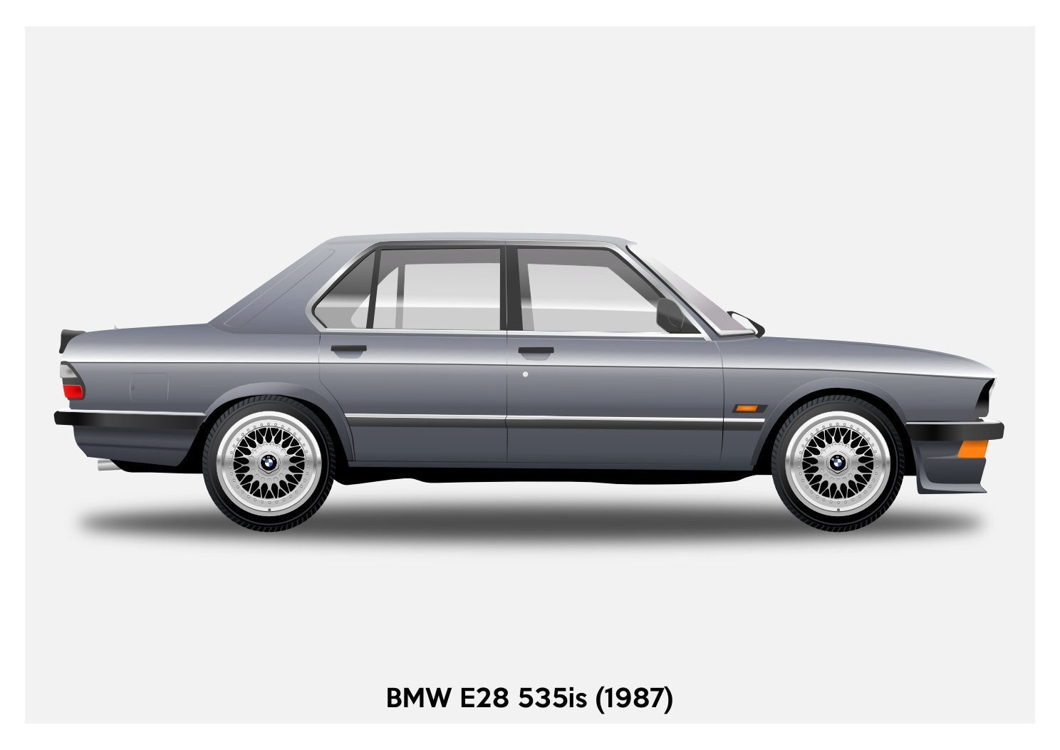 Poster Bmw E28 535i Vector Art Etsy