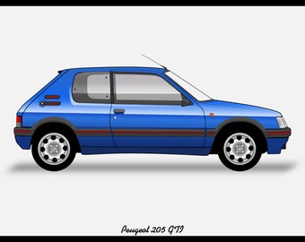 PEUGEOT 205 GTI 1.9 - カラーベクターファイルのダウンロード