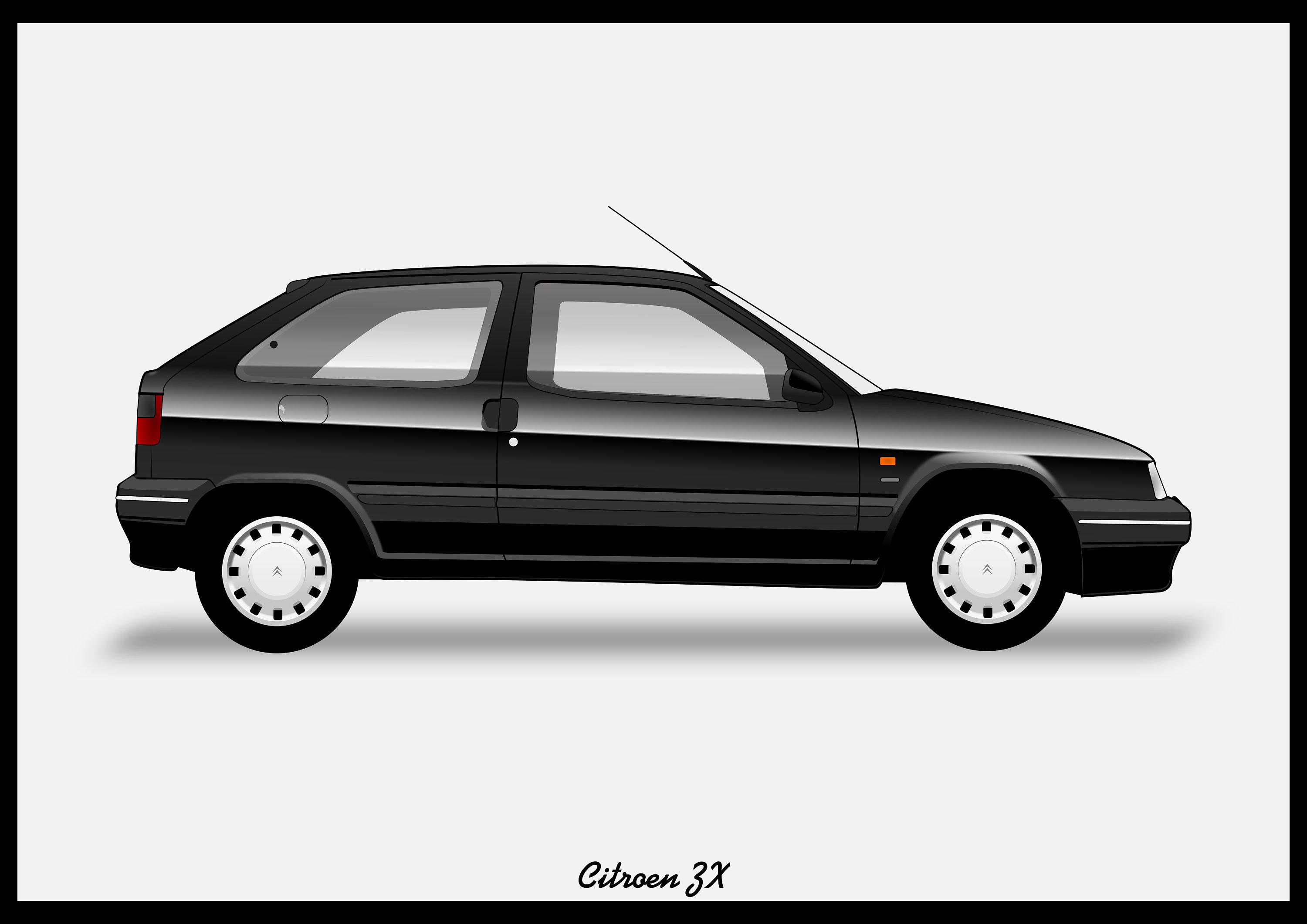 CITROEN ZX - Colour Vector File Download - .PDF, .svg, .png - Etsy