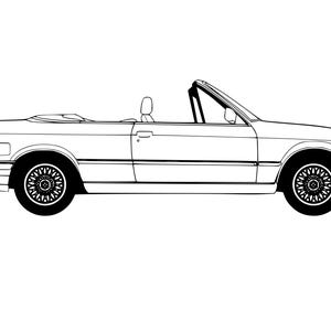 Vector del contorno del BMW E30 Convertible - SVG, PDF y PNG