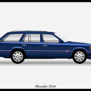 MERCEDES S124 E-Class - Colour Vector File Download - .PDF, .Svg, .Png
