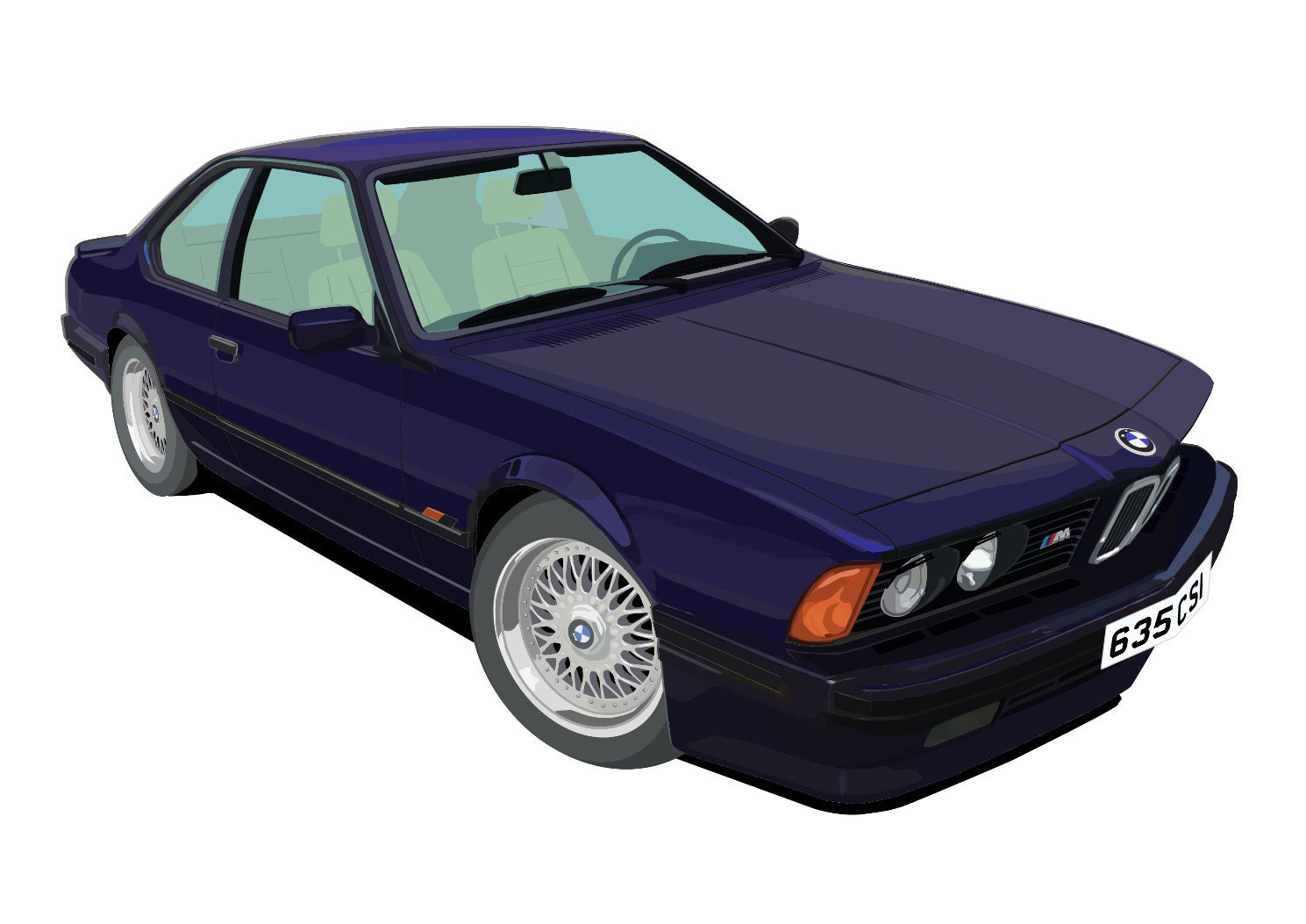 POSTER -BMW E24 6-series - Vector Art - Highly Detailed - Etsy UK