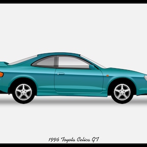 TOYOTA CELICA Mk6 - Colour Vector File Download - .PDF, .Svg, .Png