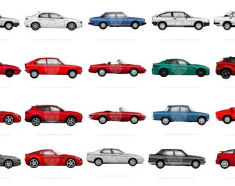 Alfa Romeo - ** BUY 4 GET A 5th FREE ** Colour Vector File Download - .Pdf, .Png, .svg 2
