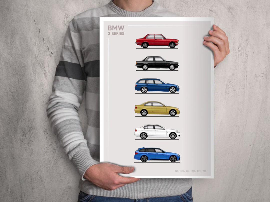 Poster Bmw 3 Series Evolution Colour Etsy