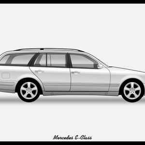 MERCEDES S210 E-Class - Colour Vector File Download - .PDF, .Svg, .Png