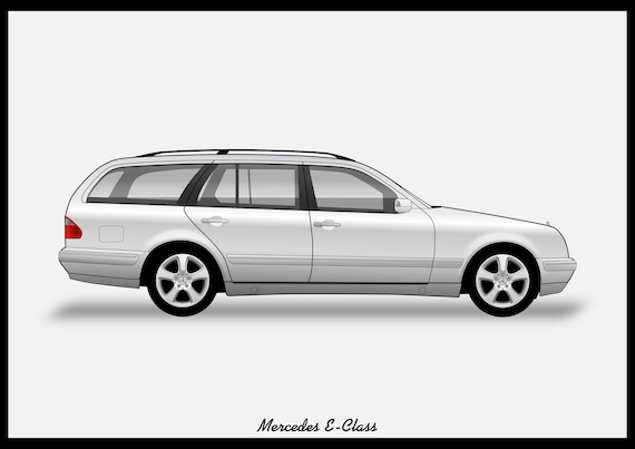 MERCEDES S210 E class Colour Vector File Download .PDF .svg .png
