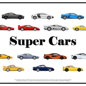 A2 POSTER - SUPER CARS Collection