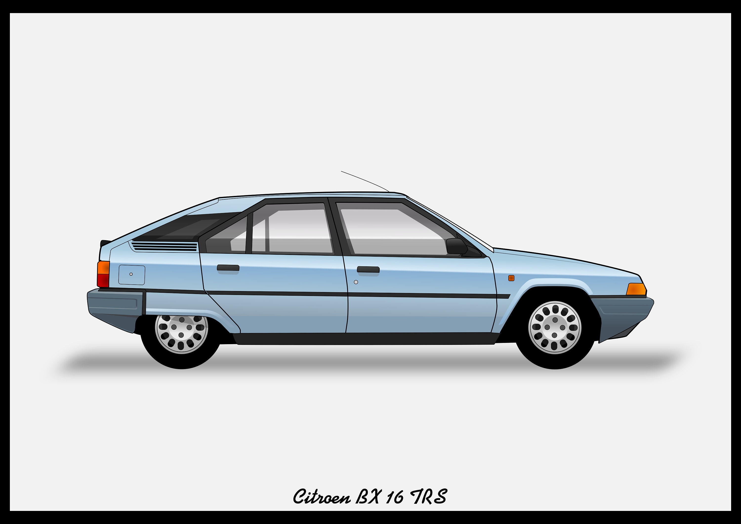 CITROEN BX Mk1 - カラーベクターファイルのダウンロード - .PDF、.Svg