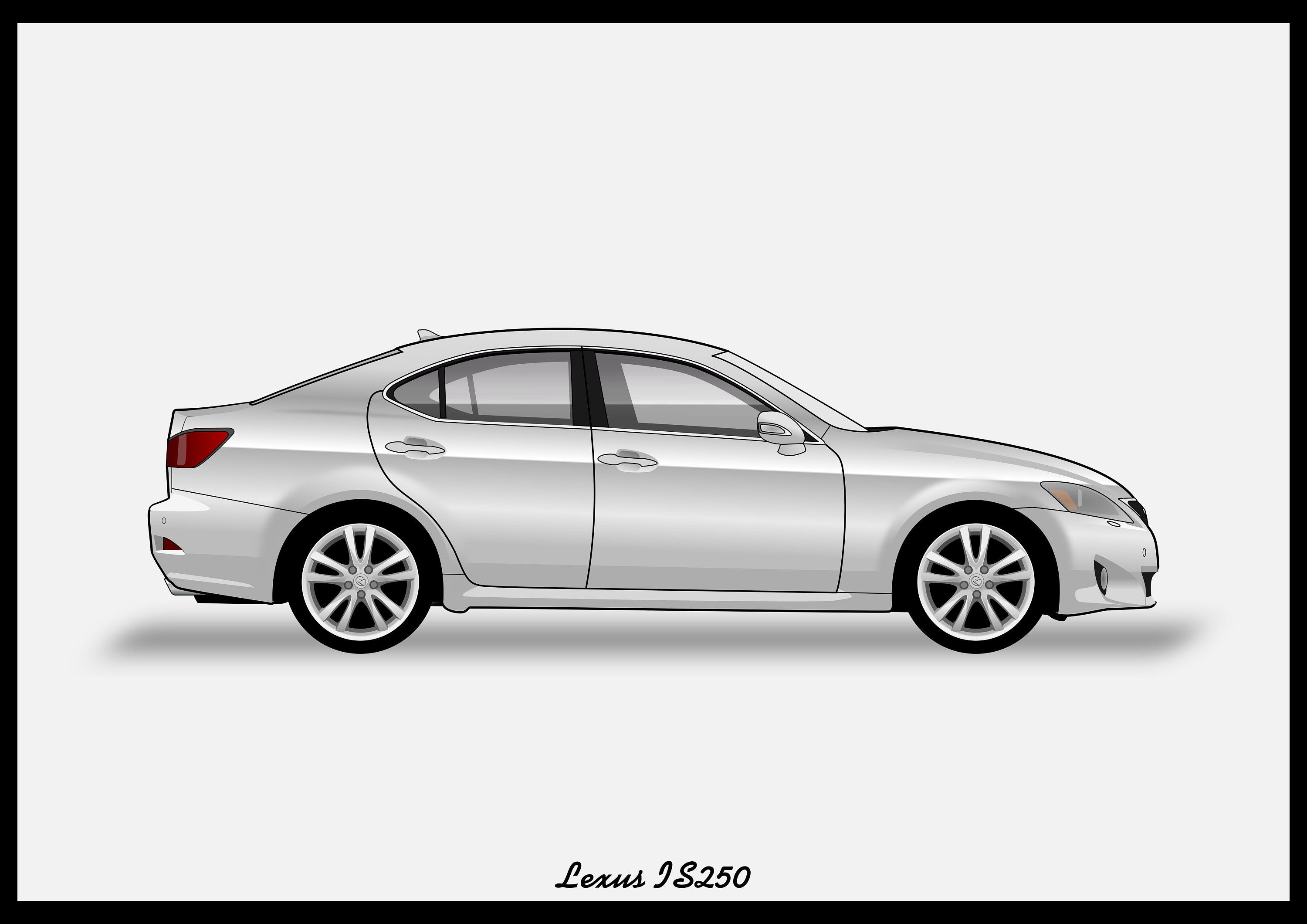 LEXUS IS250 - Colour Vector File Download - .PDF, .svg, .png - Etsy