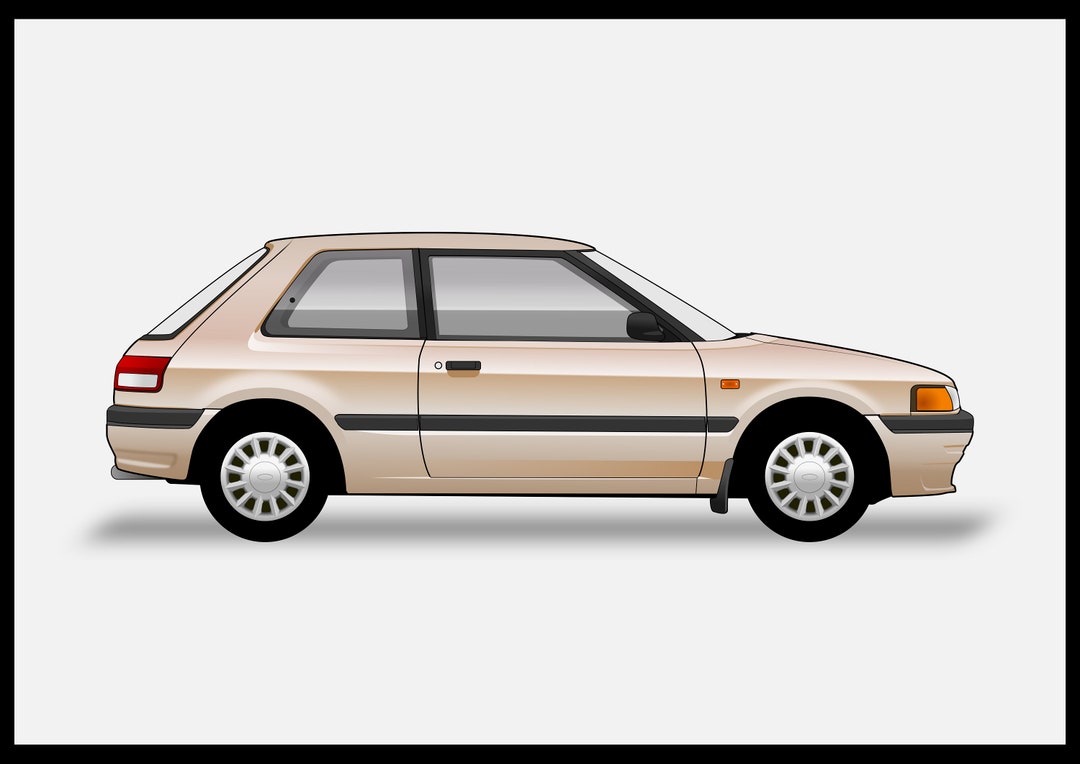 ゆるページ MAZDA 323 - Colour Vector File Download - .PDF, .svg, .png - Etsy