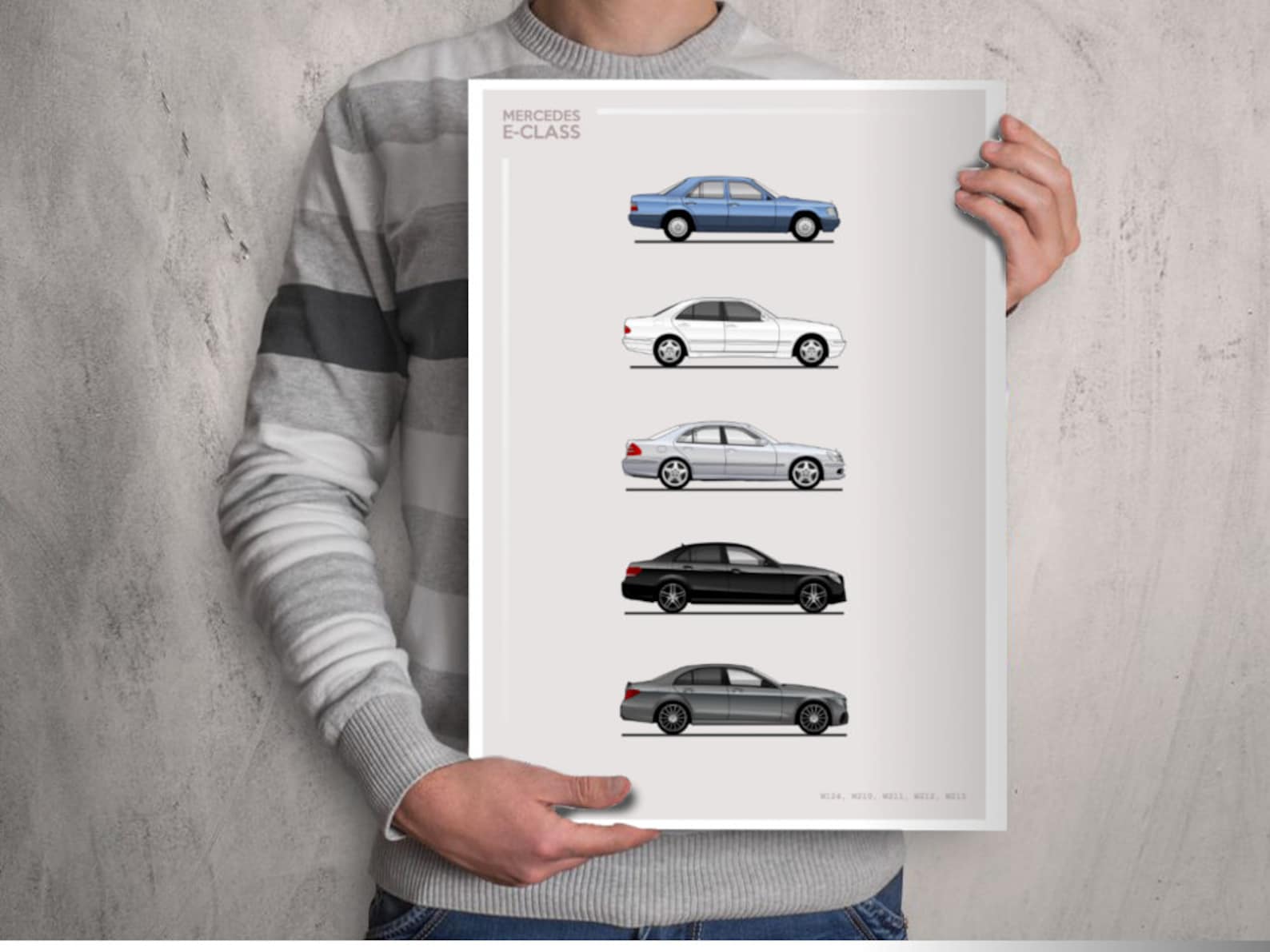POSTER - MERCEDES E-CLASS Evolution - Colour - Etsy