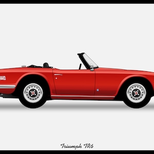 TRIUMPH TR6 - Colour Vector File Download - .PDF, .Svg, .Png