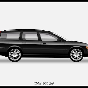 VOLVO V70 Mk2 - Colour Vector File Download - .PDF, .Svg, .Png