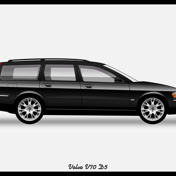 VOLVO V70 Mk2 - Colour Vector File Download - .PDF, .Svg, .Png