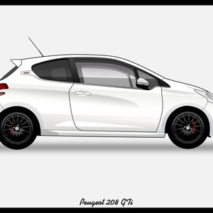 PEUGEOT 208 GTI - Colour Vector File Download - .PDF, .Svg, .Png