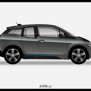 BMW i3 - Colour Vector File Download - .PDF, .Svg, .Png