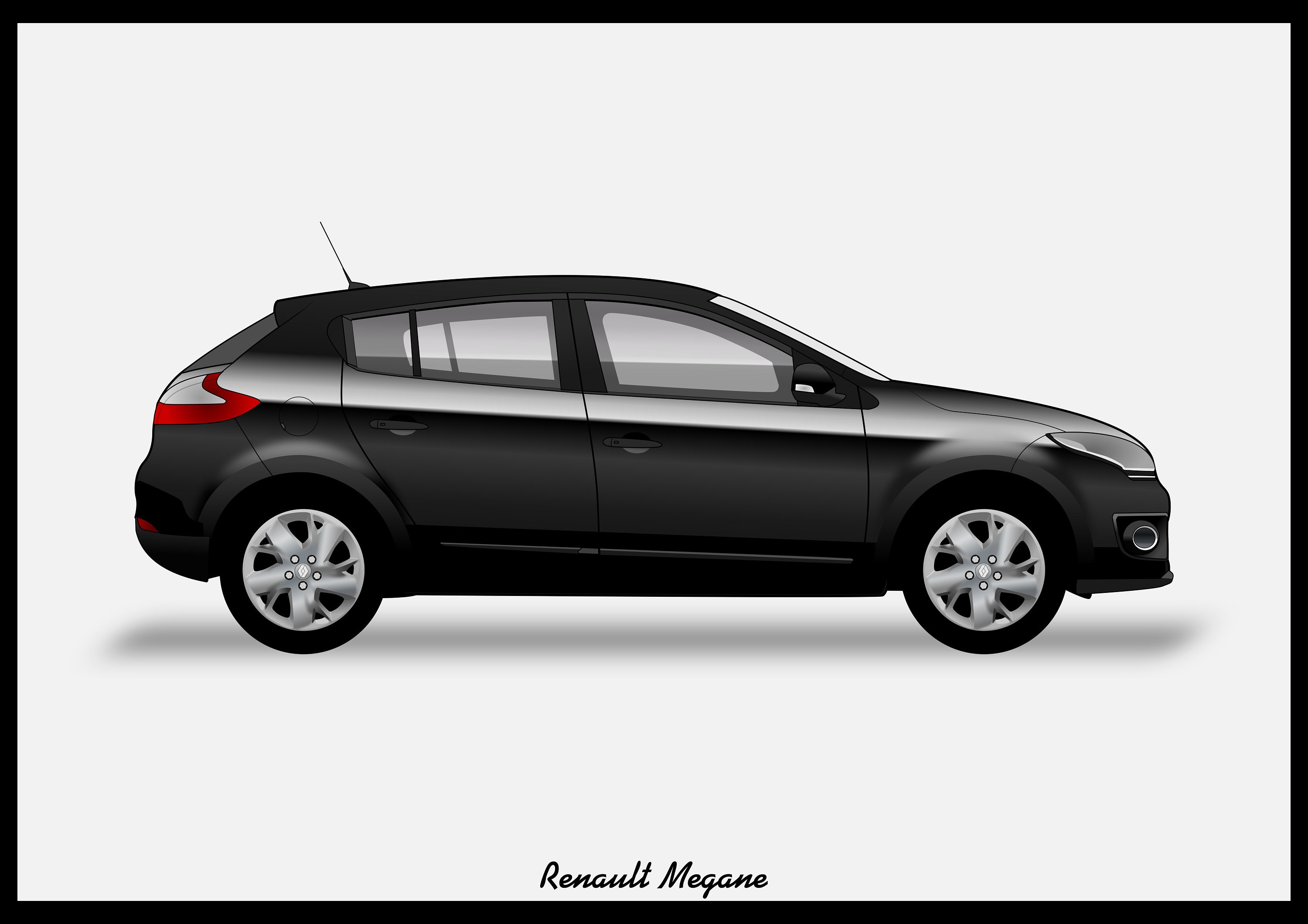 RENAULT MEGANE Mk3 - Colour Vector File Download - .PDF, .Svg, .Png