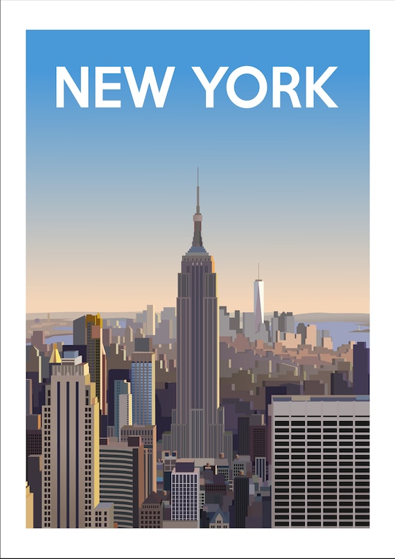 POSTER - NEW YORK - (A4 A3 A2 Sizes) Tourist Travel Wall Art - Etsy