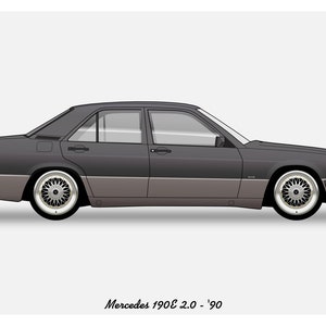 POSTER - Mercedes 190E 2.0 Vector Art W201