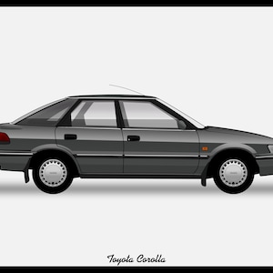 TOYOTA COROLLA Lift Back - Pobierz plik kolorowy wektor - .PDF, .Svg, .Png