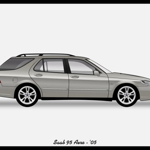 SAAB 95 SPORTWAGON - Colour Vector File Download - .PDF, .Svg, .Png