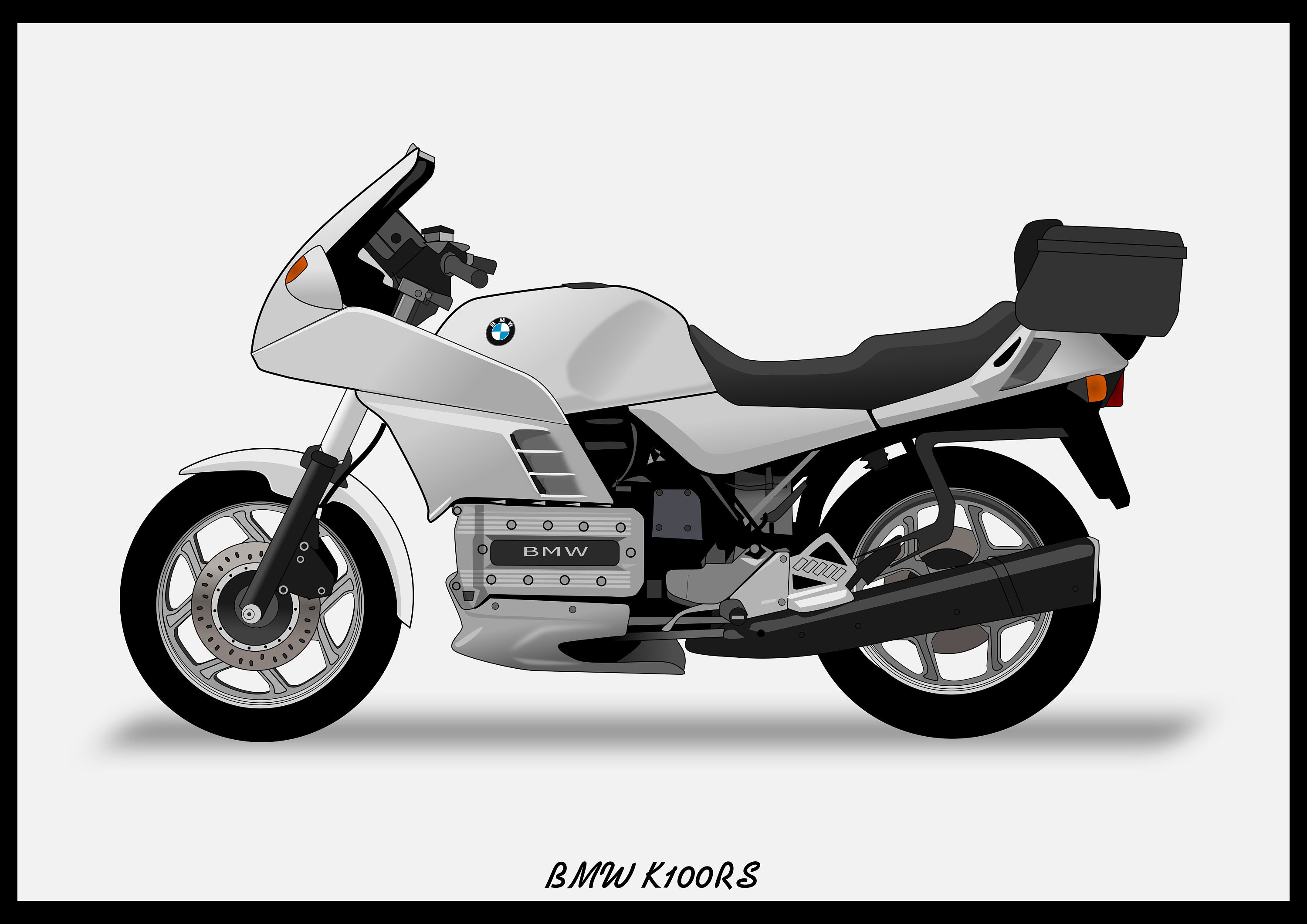 Emblem K75 schwarz, für alle BMW K75 Modelle