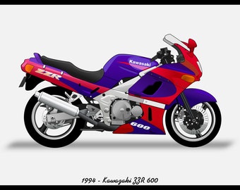 POSTER - KAWASAKI ZZR 600 Vector Art - Etsy