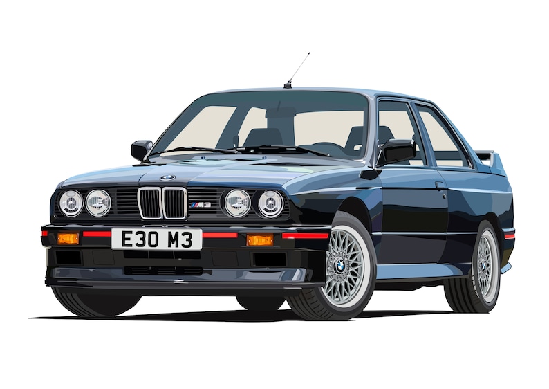 POSTER -BMW E30 M3 - Vector Art - Highly Detailed - Etsy UK