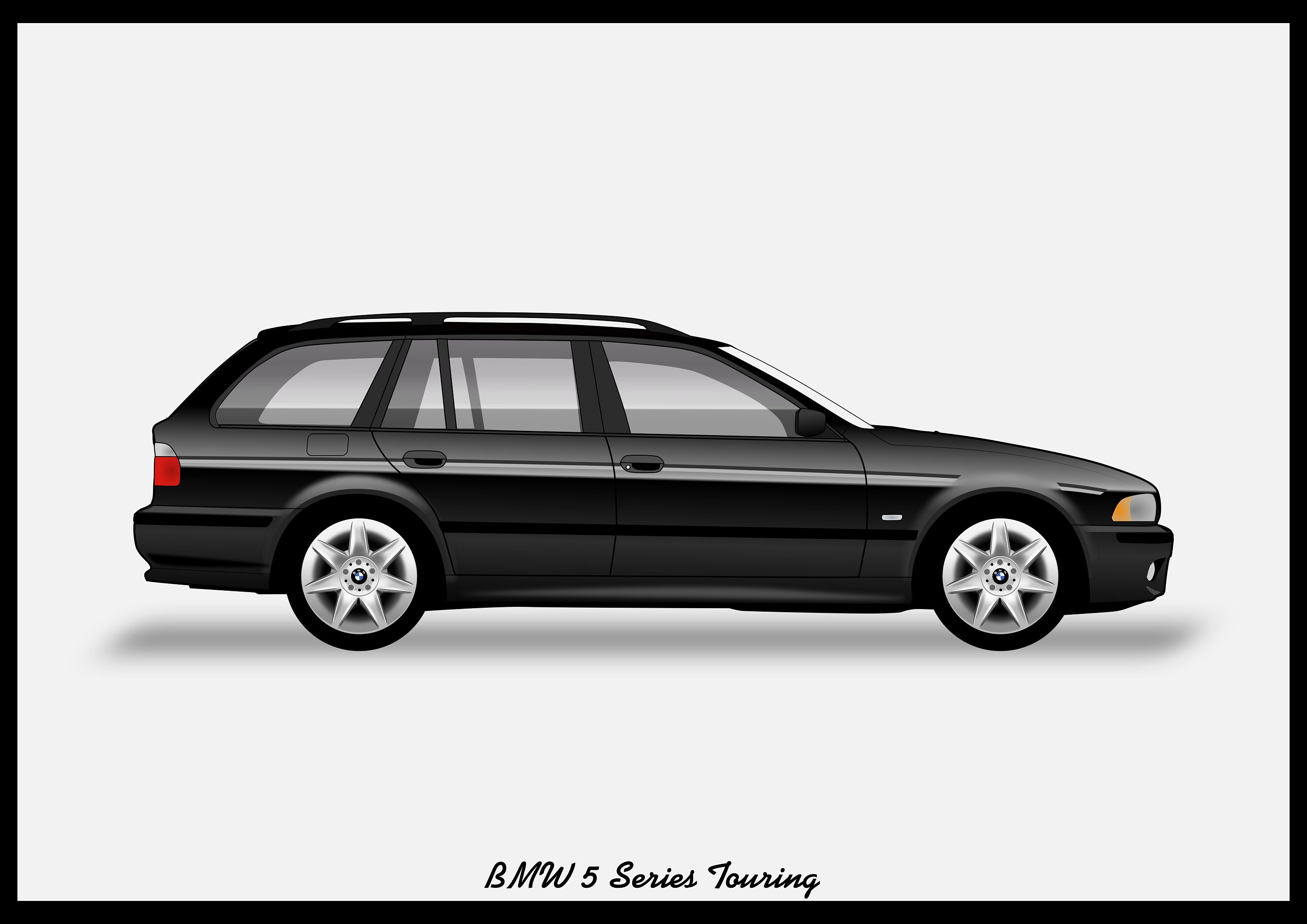 BMW E39 TOURING 5 Series Colour Vector File Download .PDF, .svg, .png 