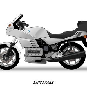 BMW K100RS - Colour Vector File Download - .PDF, .Svg, .Png