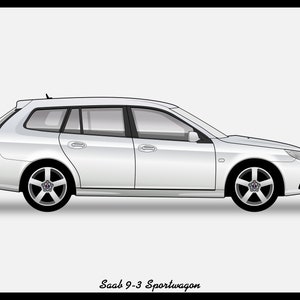 SAAB 93 SPORTWAGON - Colour Vector File Download - .PDF, .Svg, .Png
