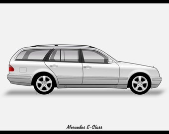 POSTER - Mercedes E-Class Estate Vector Art W210