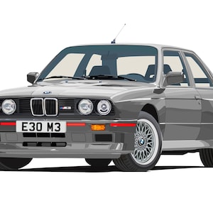 POSTER -BMW E30 M3 - Vector Art - Highly Detailed - Etsy