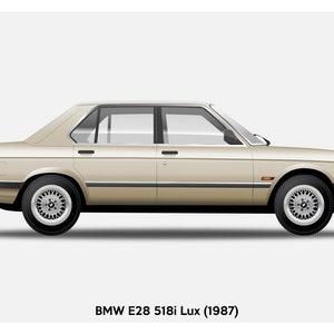 POSTER - BMW E28 5-Series Gold Vector Art