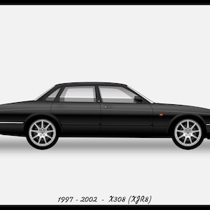 May include: A black 1997-2002 Jaguar X308 (XJR) saloon.