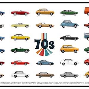 CARTEL A2 - COCHES de los años 70