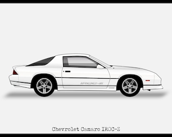 CHEVROLET CAMARO Iroc-Z - Colour Vector File Download - .PDF, .Svg, .Png